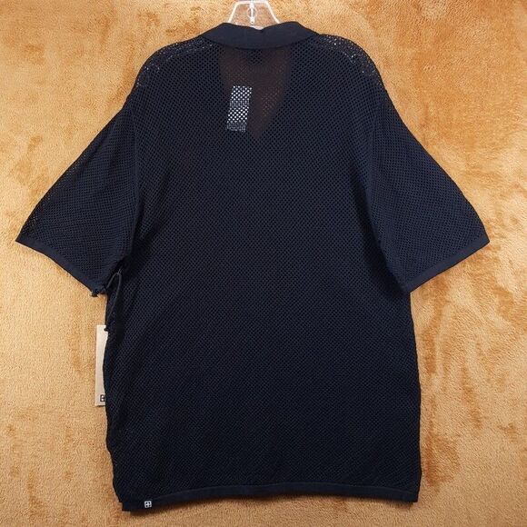 KSUBI Shirt Mens XL Black Button Up Sheer Mesh Knit NET WORTH RESORT - Picture 5 of 9